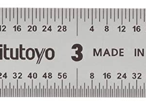 020-XX-0182-205-XXX-000 <br/> 6" Mitutoyo Stainless Steel Rule <br/> English/Metric Graduation <br/> Satin Chrome Finish